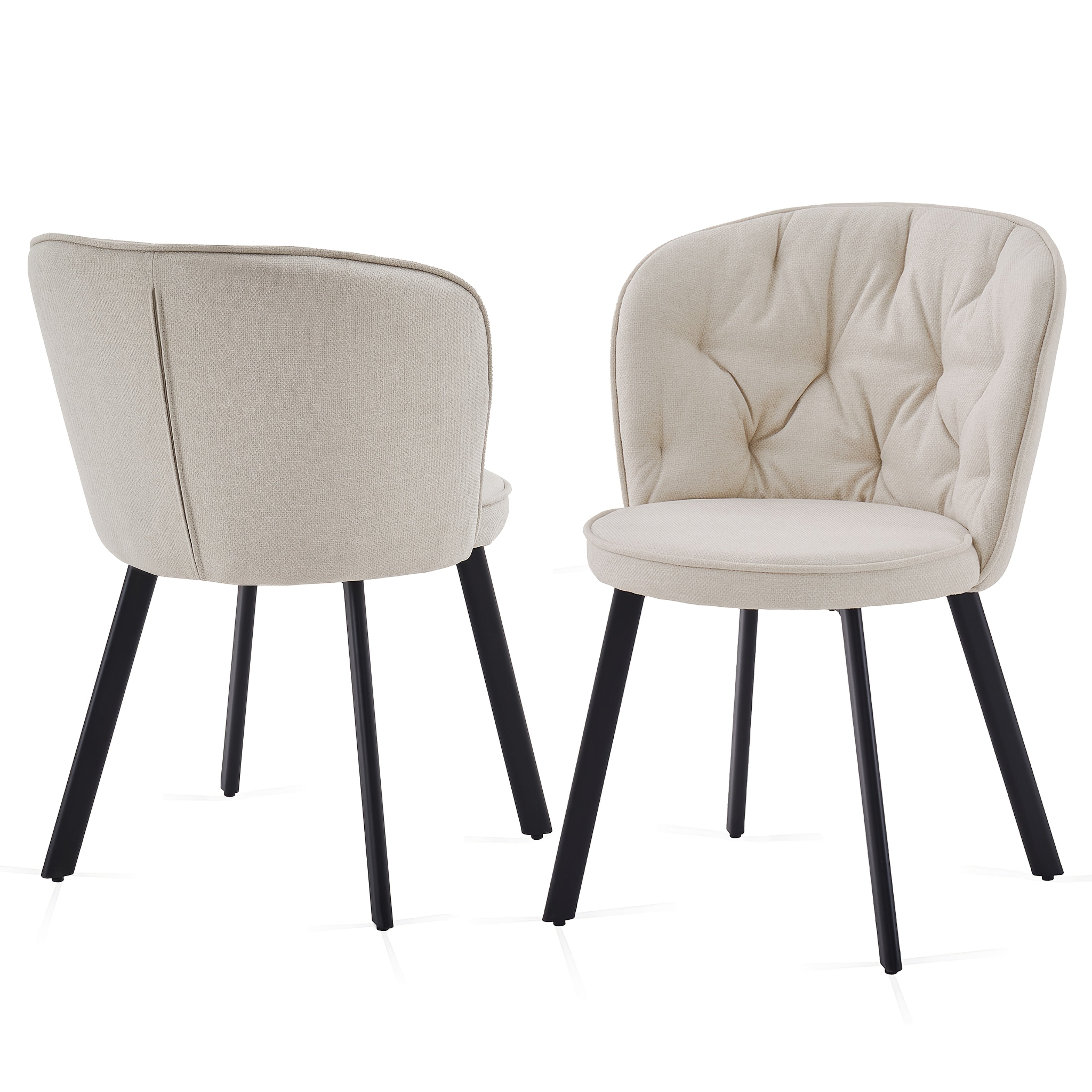 Dining Chair with 4 Chairs, Upholstered Chairs Sets of or - Beige, 2pcs/set option