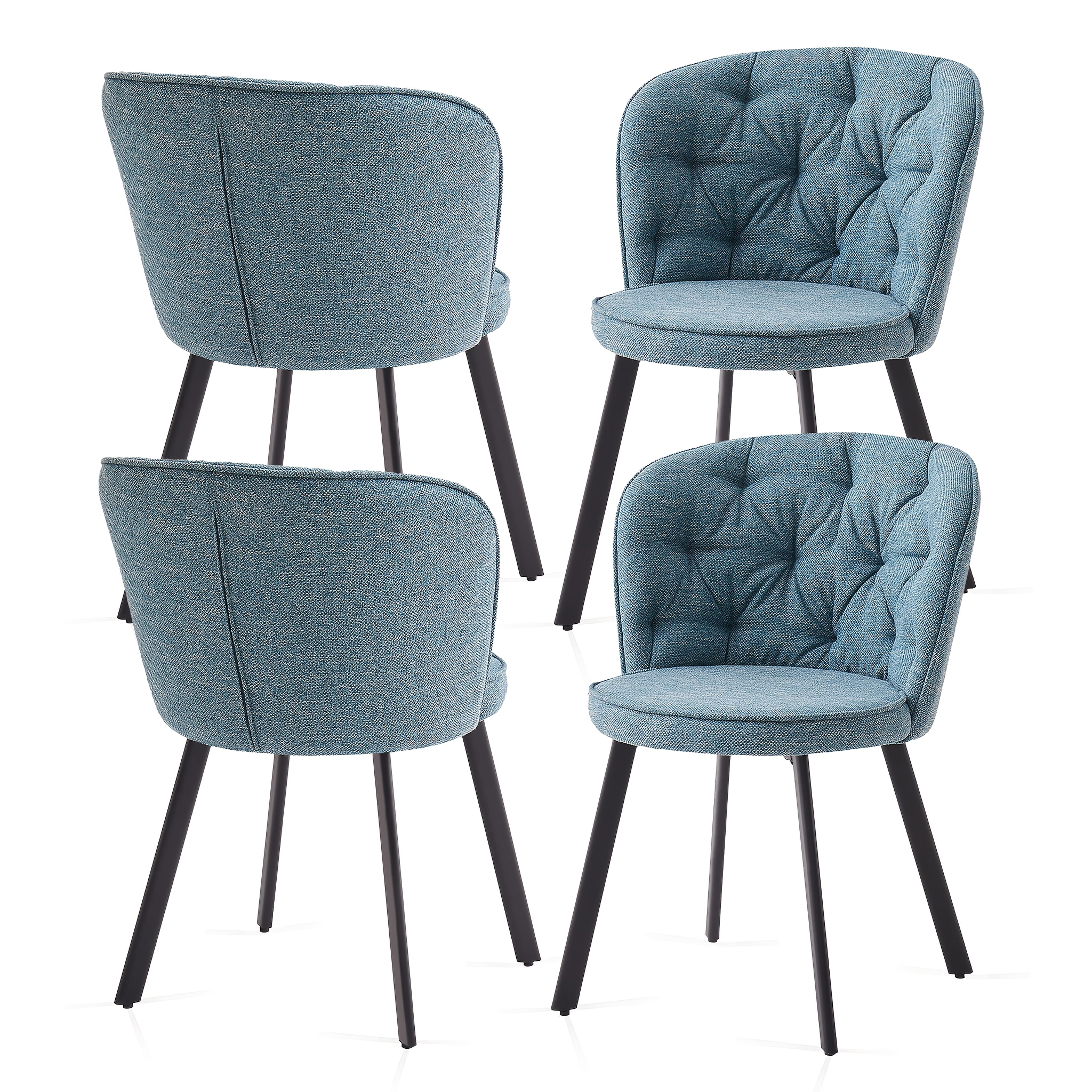 Dining Chair with 4 Chairs, Upholstered Chairs Sets of or - Blue, Set Of 4 option