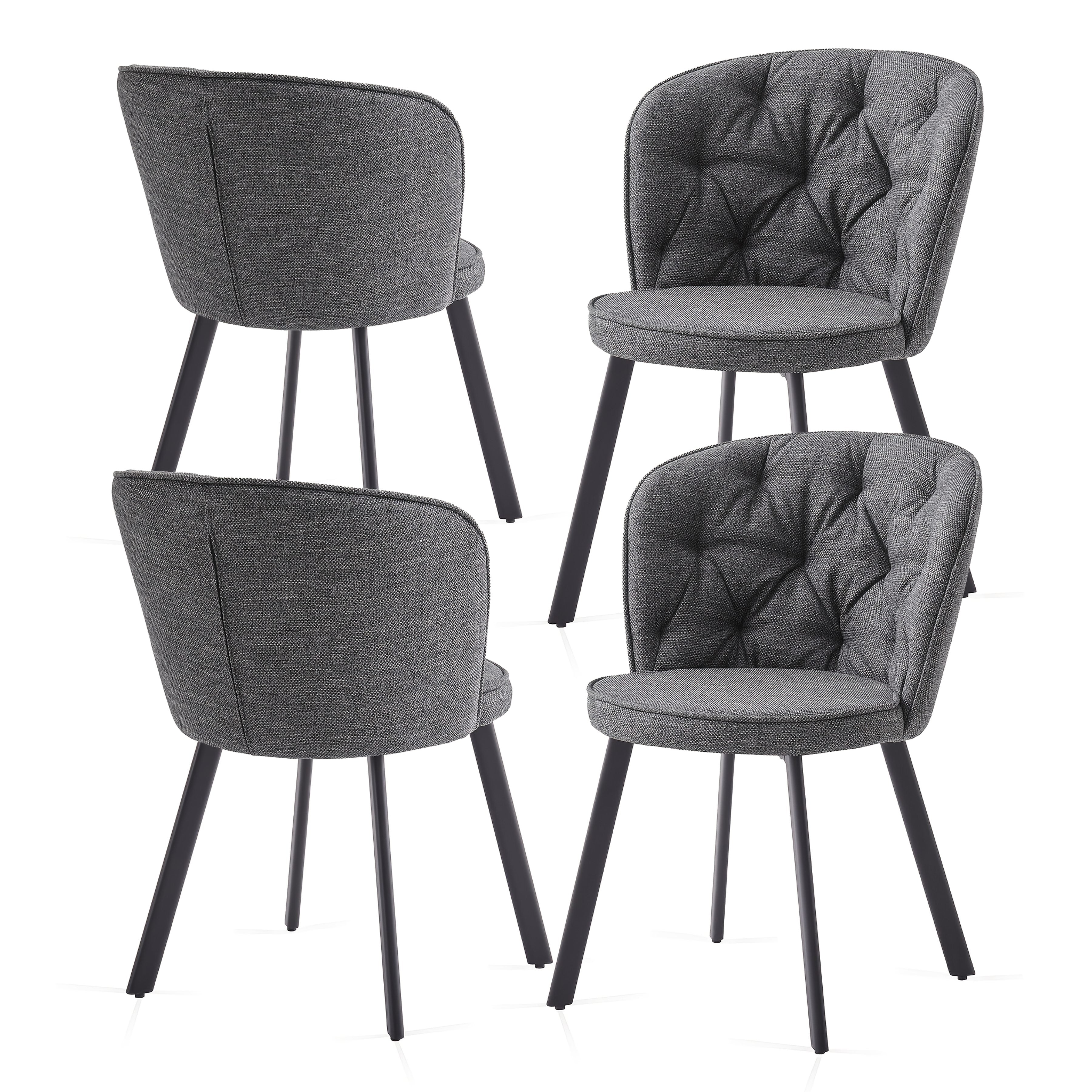Dining Chair with 4 Chairs, Upholstered Chairs Sets of or - Grey, Set Of 4 option