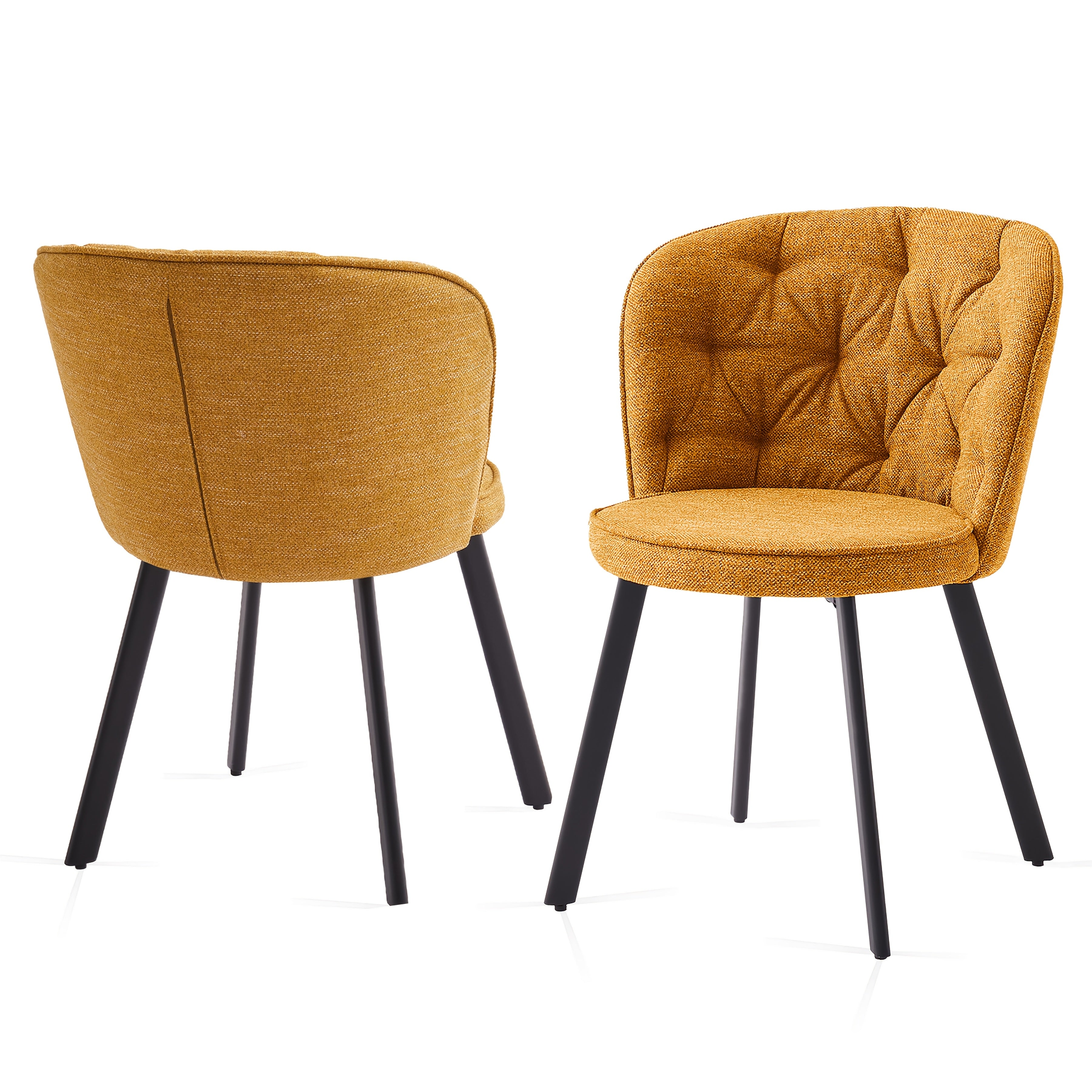Dining Chair with 4 Chairs, Upholstered Chairs Sets of or - Yellow, 2pcs/set option