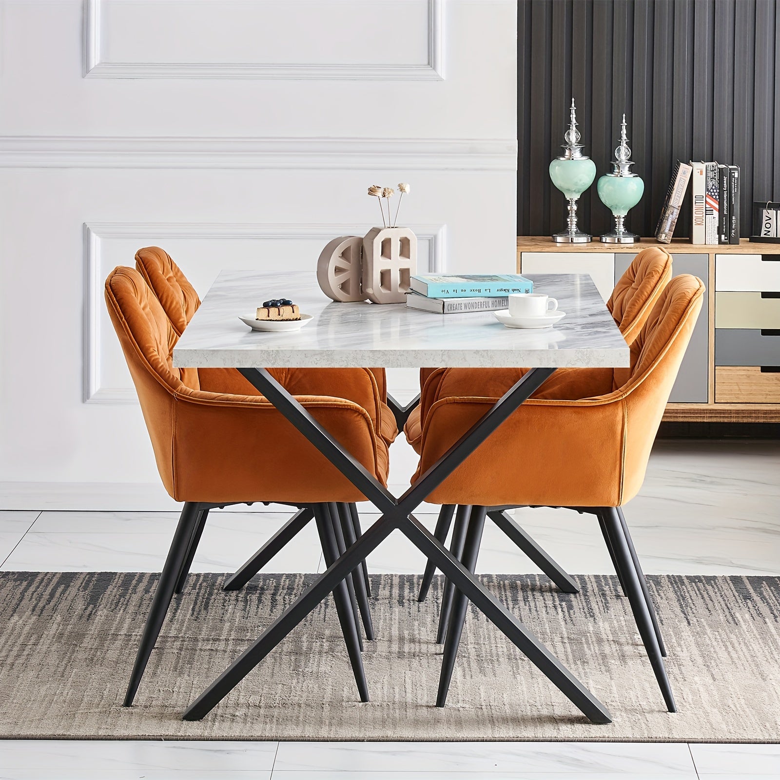 Dining Chair with 83cm, Velvet, 1pc, 2pcs, Velvet Chairs Armrests Upholstered - product gallery image 3