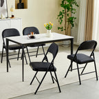 Dining Chair with Foldable, 4 in, Folding Chairs of in Seven Colours - Black option
