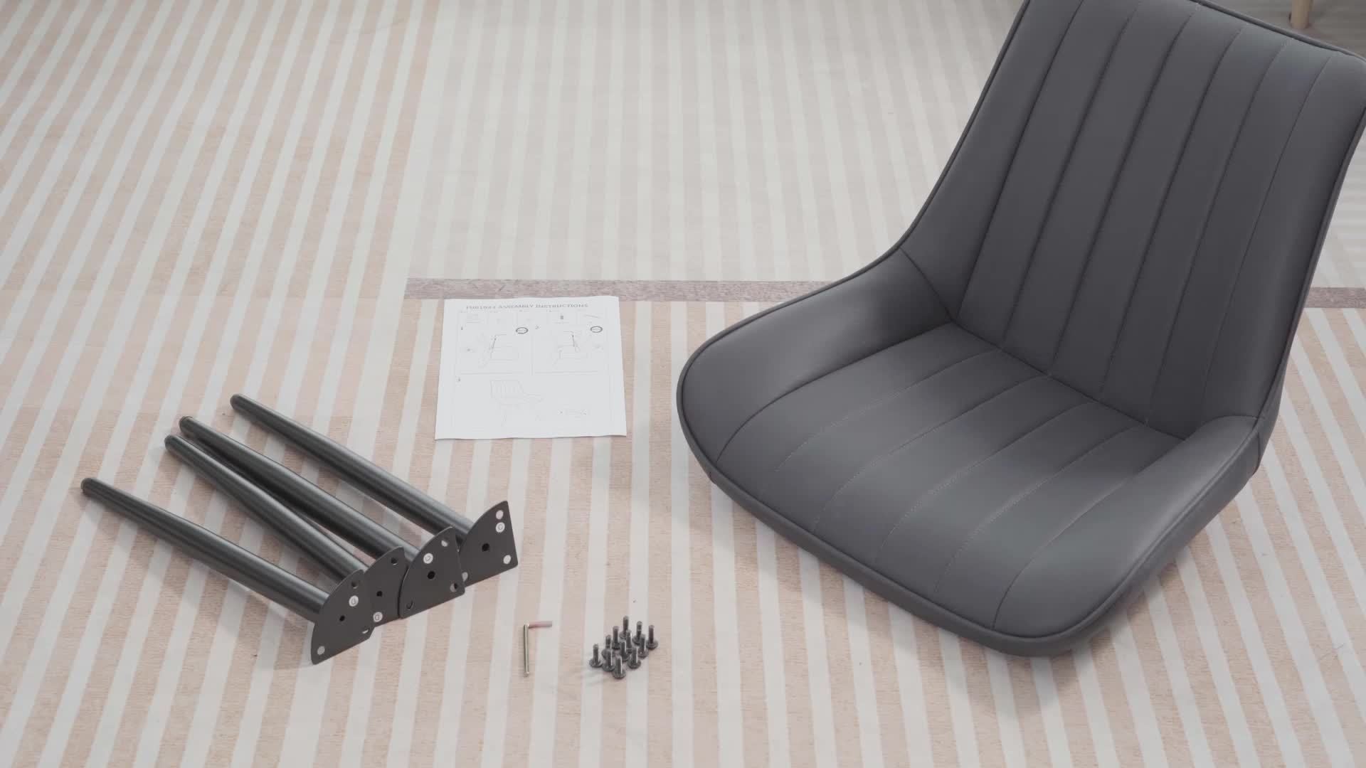 Dining Chair with Metal, 4-Piece Set, Padded Chairs of Upholstered Seat Backrest - product gallery image 6