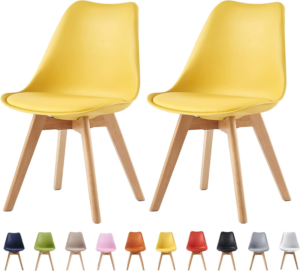 Dining Chair with Non-Slip, Water-Resistant, 120kg, Wood, Leather - product gallery image 16