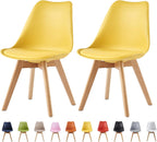 Dining Chair with Non-Slip, Water-Resistant, 120kg, Wood, Leather - product gallery image 16
