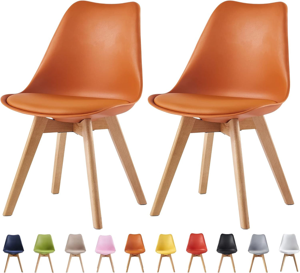 Dining Chair with Non-Slip, Water-Resistant, 120kg, Wood, Leather - product gallery image 17
