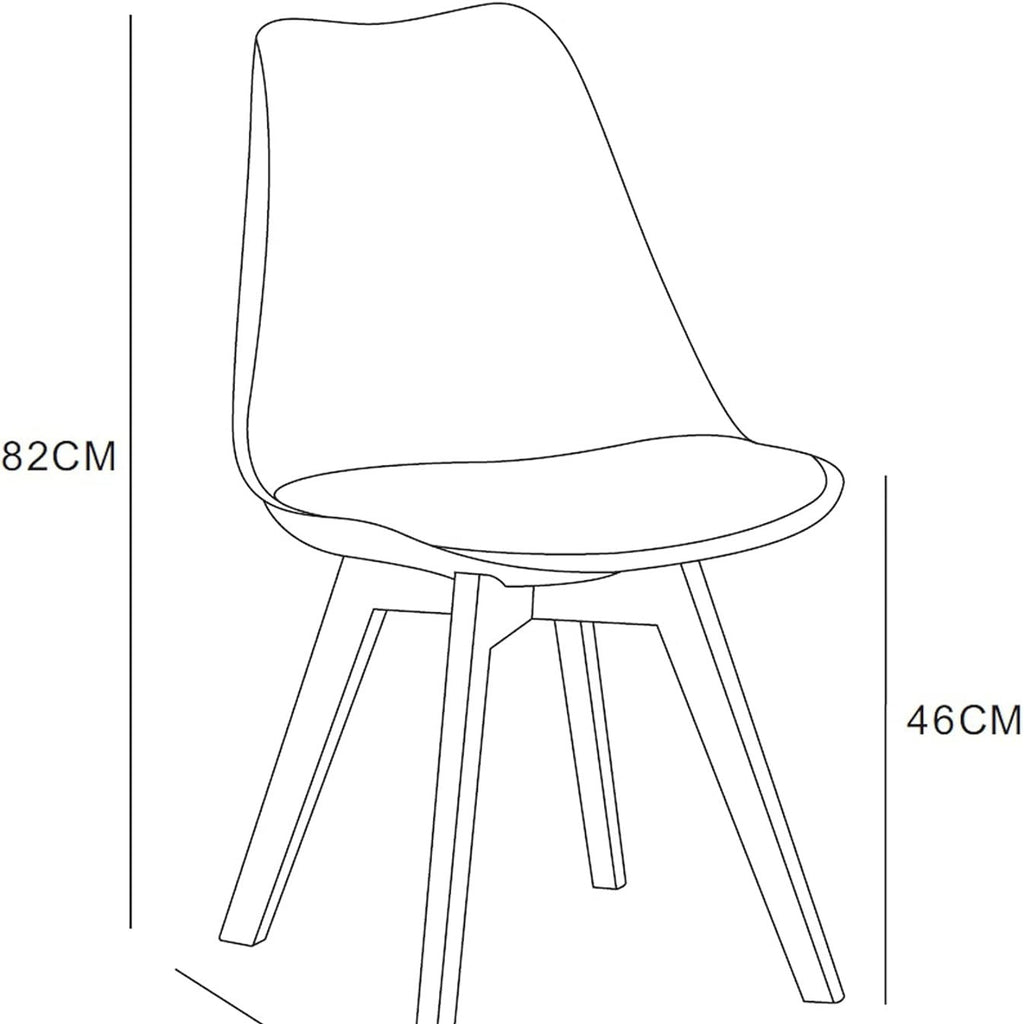 Dining Chair with Non-Slip, Water-Resistant, 120kg, Wood, Leather - product gallery image 2