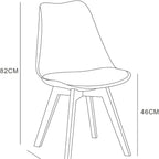 Dining Chair with Non-Slip, Water-Resistant, 120kg, Wood, Leather - product gallery image 2