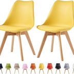 Dining Chair with Non-Slip, Water-Resistant, 120kg, Wood, Leather - product gallery image 4