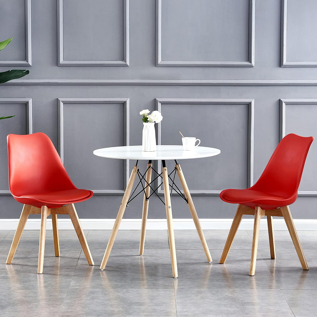 Dining Chair with Non-Slip, Water-Resistant, 120kg, Wood, Leather - product gallery image 9