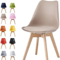 Dining Chair with Non-Slip, Water-Resistant, 120kg, Wood, Plastic - Brown option