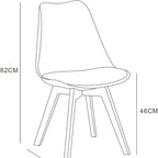 Dining Chair with Non-Slip, Water-Resistant, 120kg, Wood, Plastic - product gallery image 2