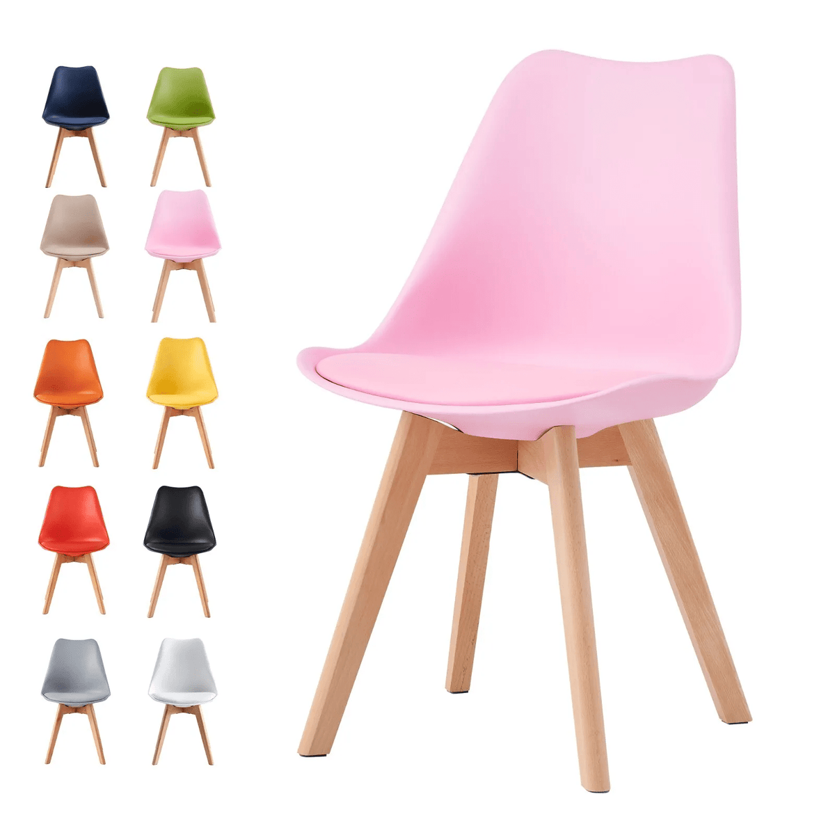 Dining Chair with Non-Slip, Water-Resistant, 120kg, Wood, Plastic - product gallery image 21