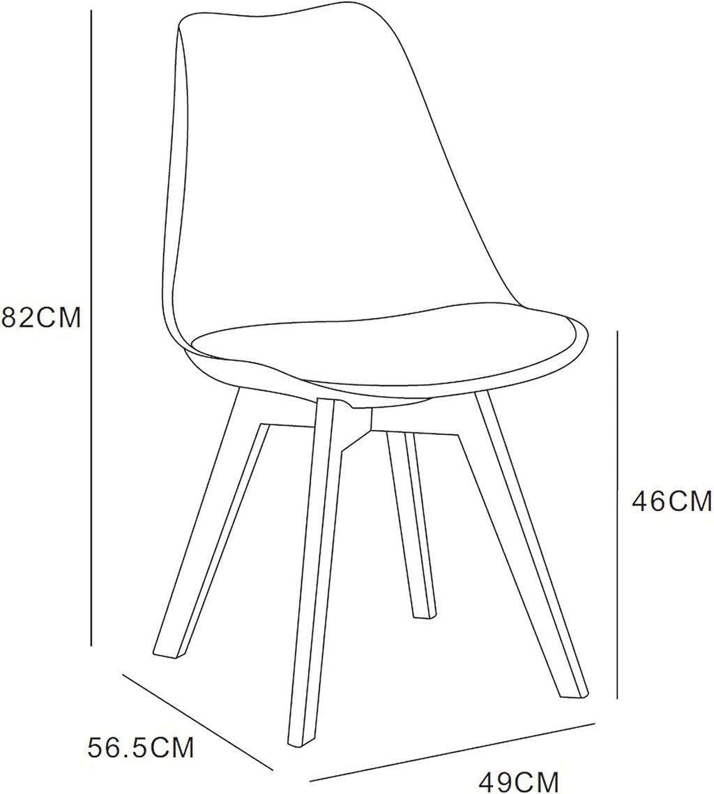 Dining Chair with Non-Slip, Water-Resistant, 120kg, Wood, Plastic - product gallery image 22
