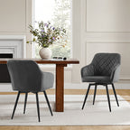Dining Chair with Non-Slip, Wheels, Metal, Swivel Chairs of Velvet Upholstered Rotating - product gallery image 2