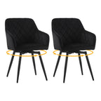 Dining Chair with Non-Slip, Wheels, Metal, Swivel Chairs of Velvet Upholstered Rotating - product gallery image 3