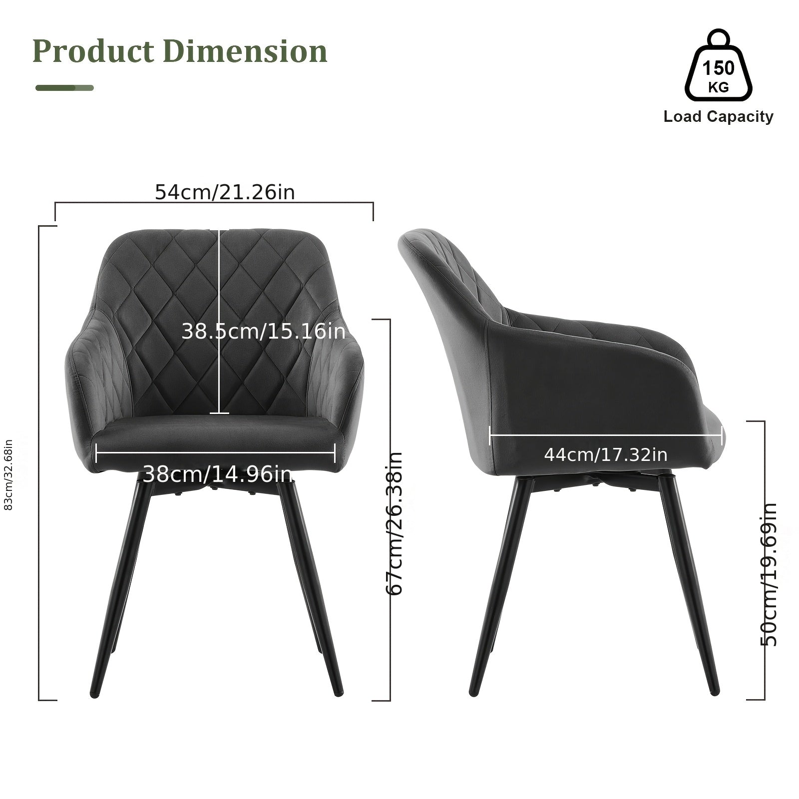 Dining Chair with Non-Slip, Wheels, Metal, Swivel Chairs of Velvet Upholstered Rotating - product gallery image 4