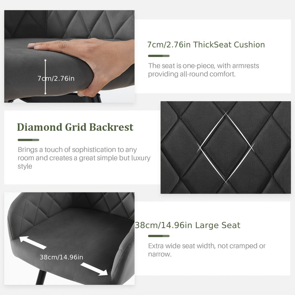 Dining Chair with Non-Slip, Wheels, Metal, Swivel Chairs of Velvet Upholstered Rotating - product gallery image 8