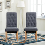 Dining Chair with of Linen Fabric Chairs High Back - product gallery image 2
