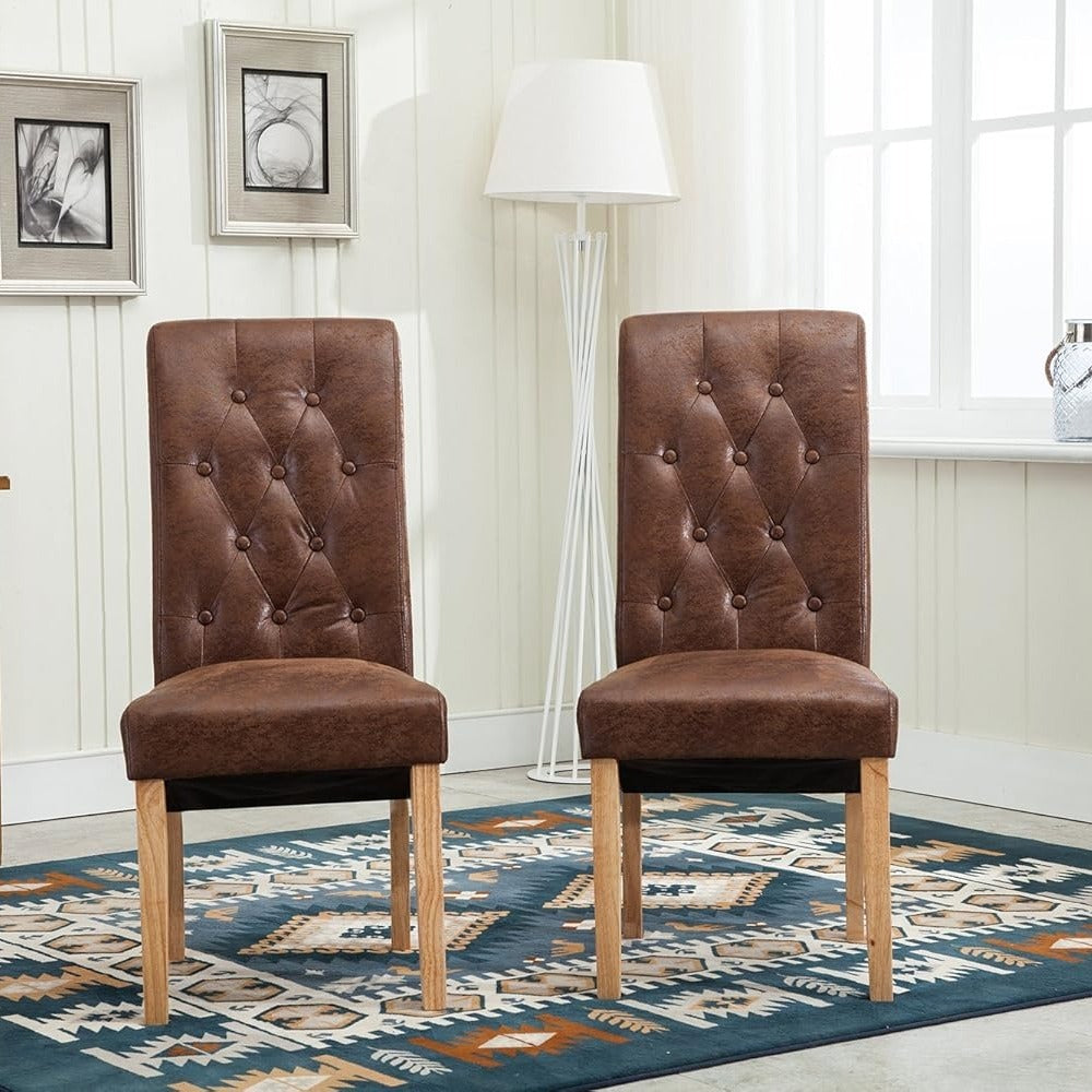 Dining Chair with of Linen Fabric Chairs High Back - product gallery image 8