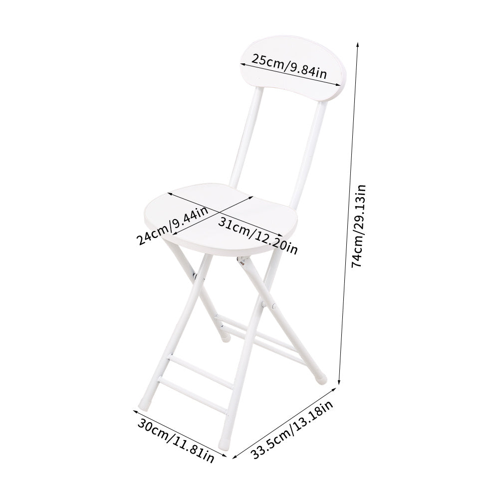Dining Chair with Space-Saving, Foldable, Metal, White Folding Chairs of or Metal - product gallery image 2