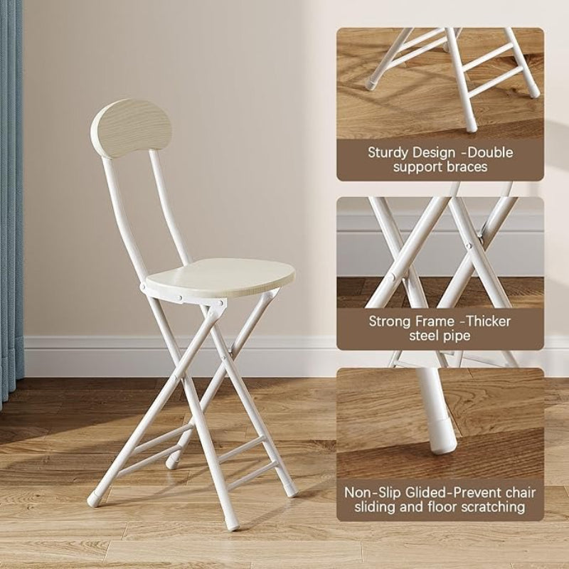 Dining Chair with Space-Saving, Foldable, Metal, White Folding Chairs of or Metal - product gallery image 5