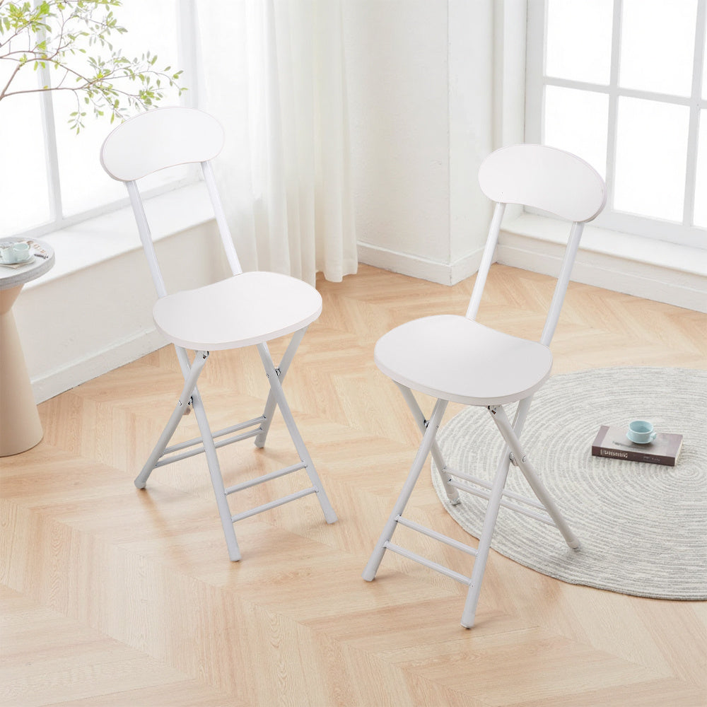 Dining Chair with Space-Saving, Foldable, Metal, White Folding Chairs of or Metal - product gallery image 6
