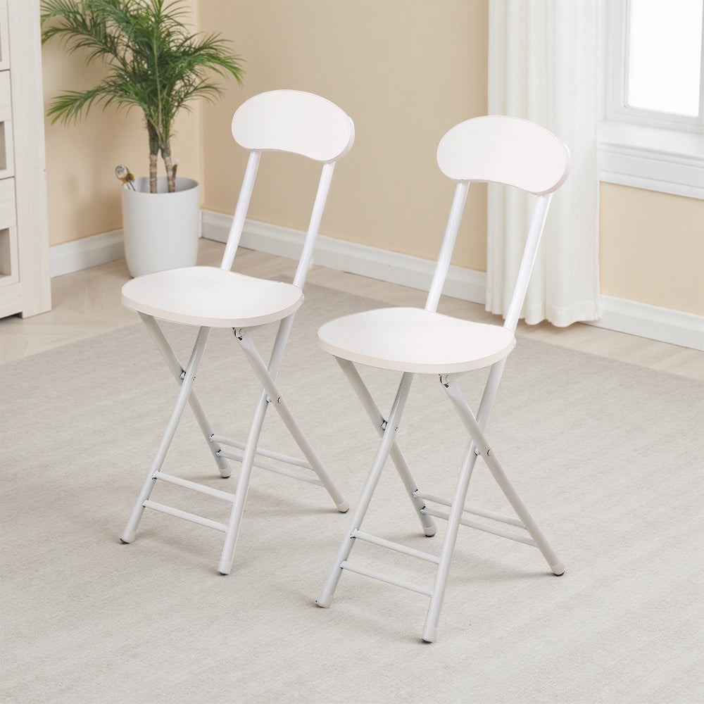 Dining Chair with Space-Saving, Foldable, Metal, White Folding Chairs of or Metal - product gallery image 7