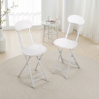 Dining Chair with Space-Saving, Foldable, Metal, White Folding Chairs of or Metal - product gallery image 8