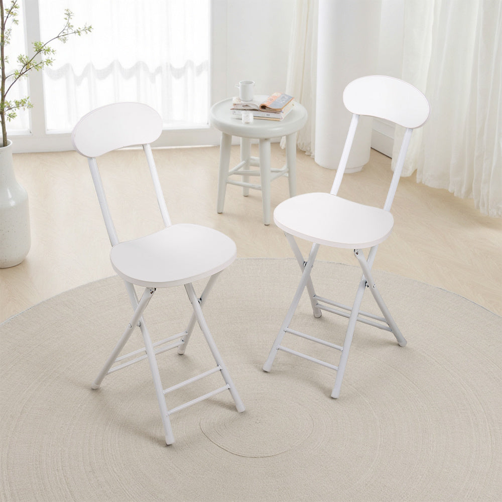 Dining Chair with Space-Saving, Foldable, Metal, White Folding Chairs of or Metal - product gallery image 8