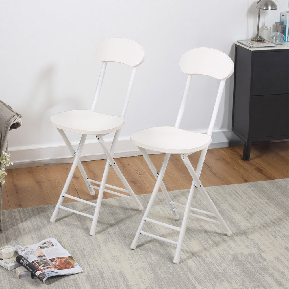 Dining Chair with Space-Saving, Foldable, Metal, White Folding Chairs of or Metal - product gallery image 9