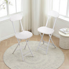 Dining Chair with Space-Saving, Foldable, Metal, White Folding Chairs of or Metal