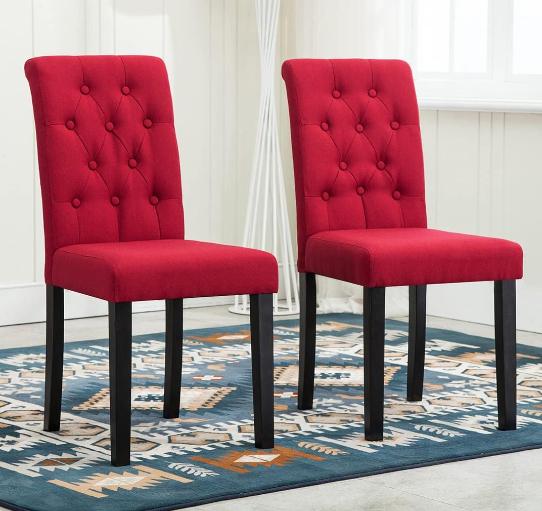 Dining Chair with Wood, Fabric Chairs of Solid Wood Legs - product gallery image 13