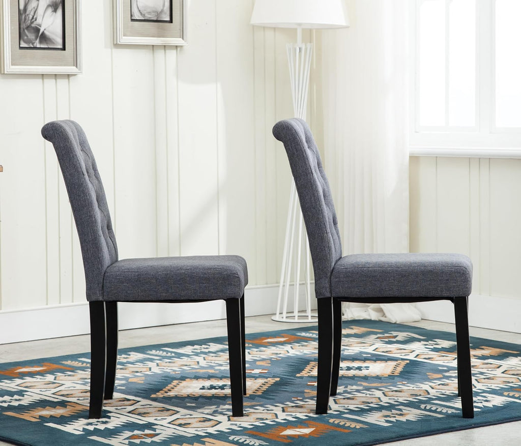 Dining Chair with Wood, Fabric Chairs of Solid Wood Legs - product gallery image 16
