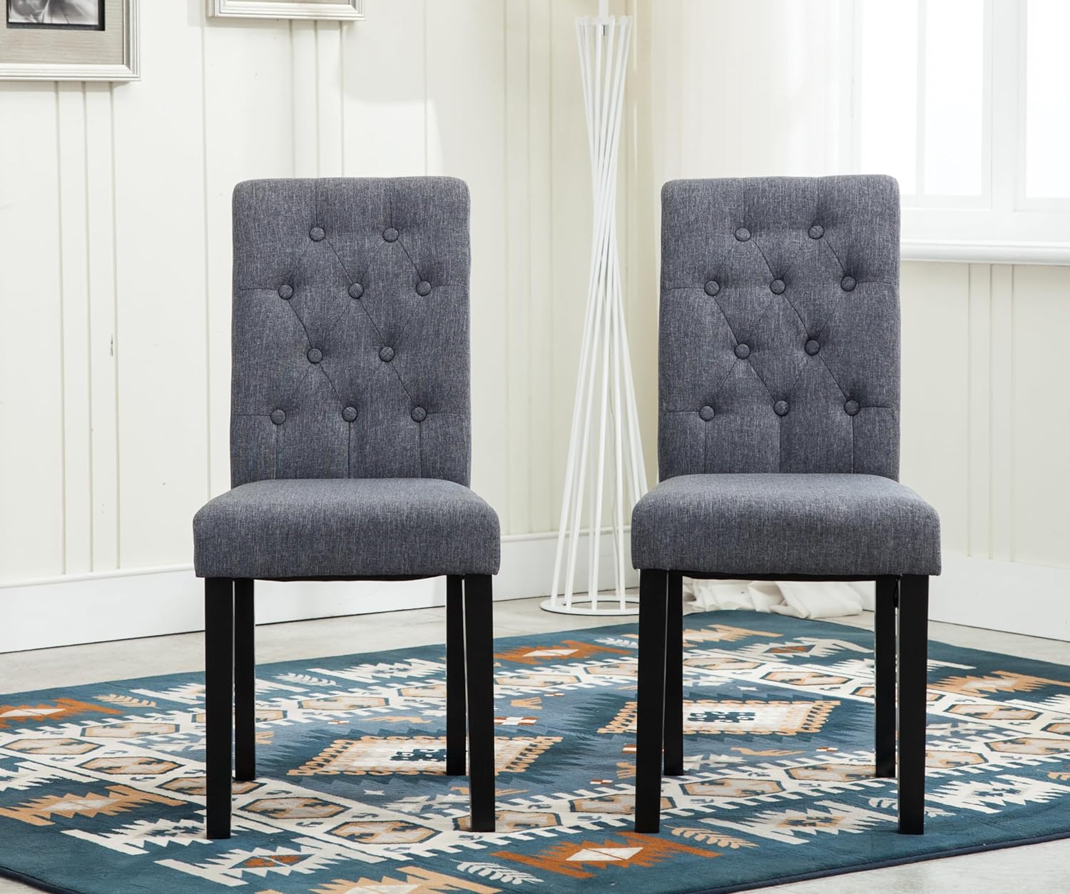 Dining Chair with Wood, Fabric Chairs of Solid Wood Legs - product gallery image 17