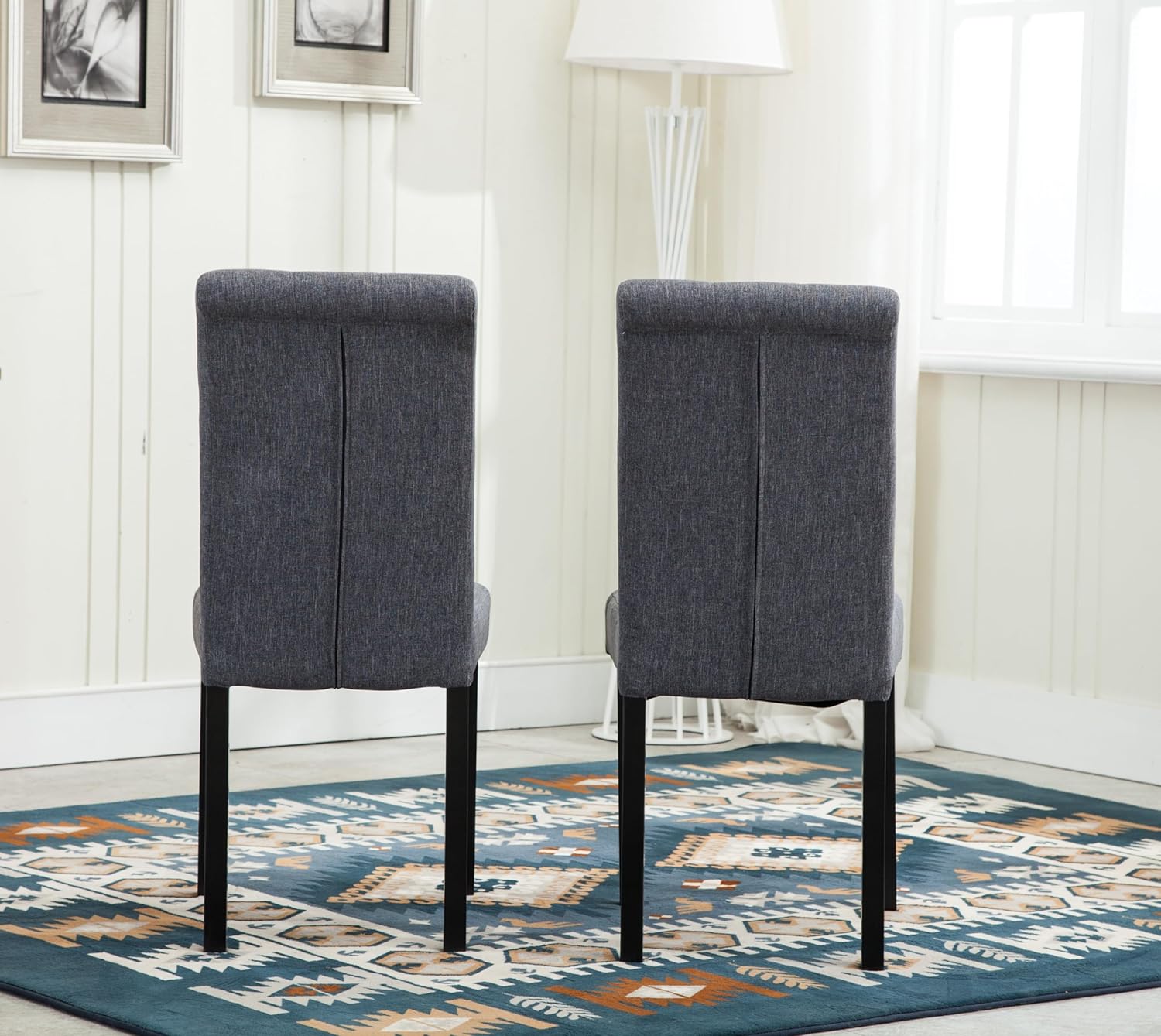 Dining Chair with Wood, Fabric Chairs of Solid Wood Legs - product gallery image 18