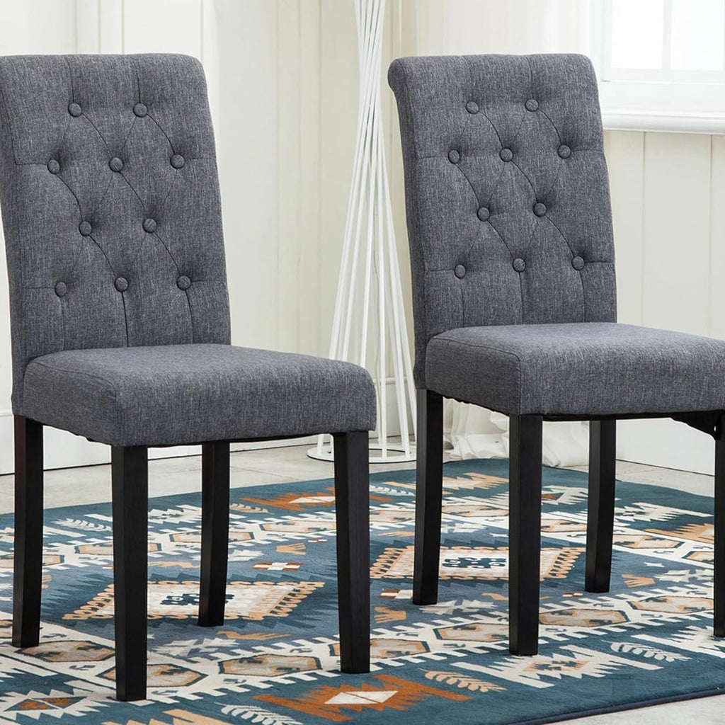 Dining Chair with Wood, Fabric Chairs of Solid Wood Legs - product gallery image 2