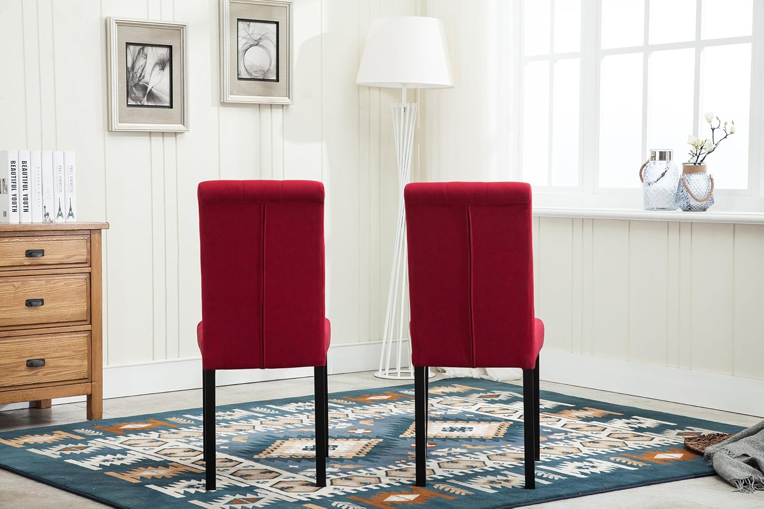 Dining Chair with Wood, Fabric Chairs of Solid Wood Legs - product gallery image 20