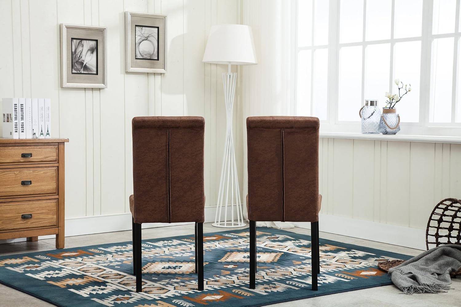 Dining Chair with Wood, Fabric Chairs of Solid Wood Legs - product gallery image 21