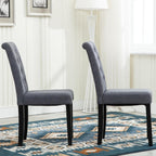 Dining Chair with Wood, Fabric Chairs of Solid Wood Legs - product gallery image 3