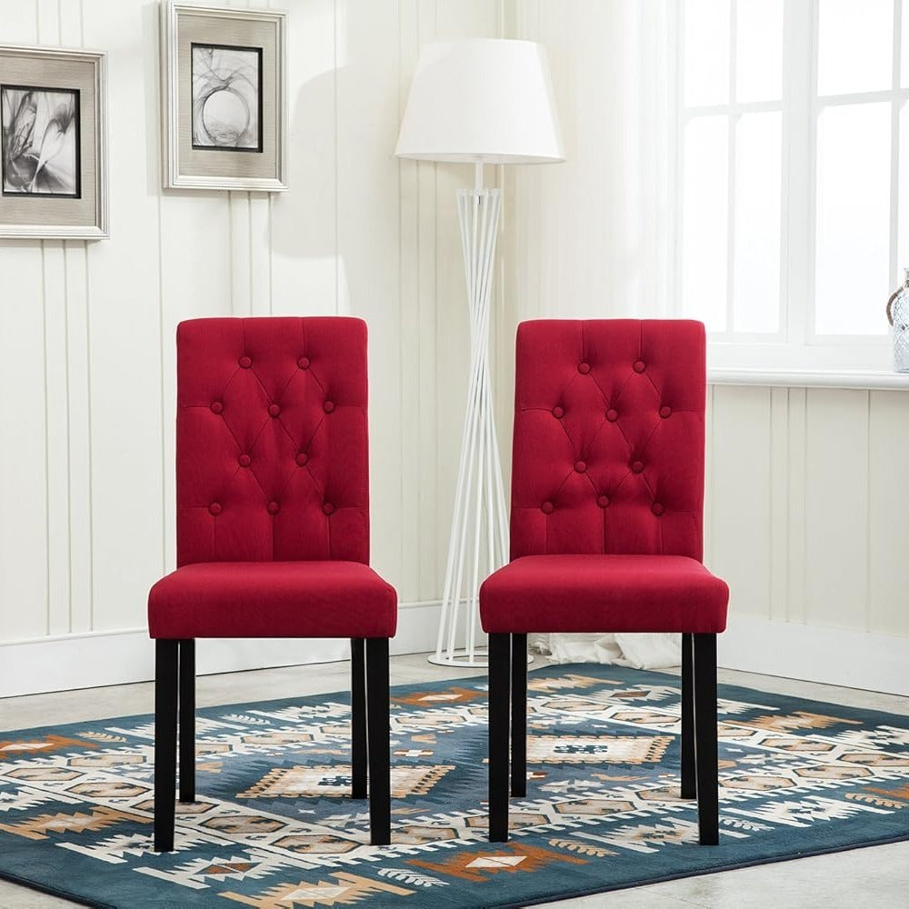 Dining Chair with Wood, Fabric Chairs of Solid Wood Legs - product gallery image 6