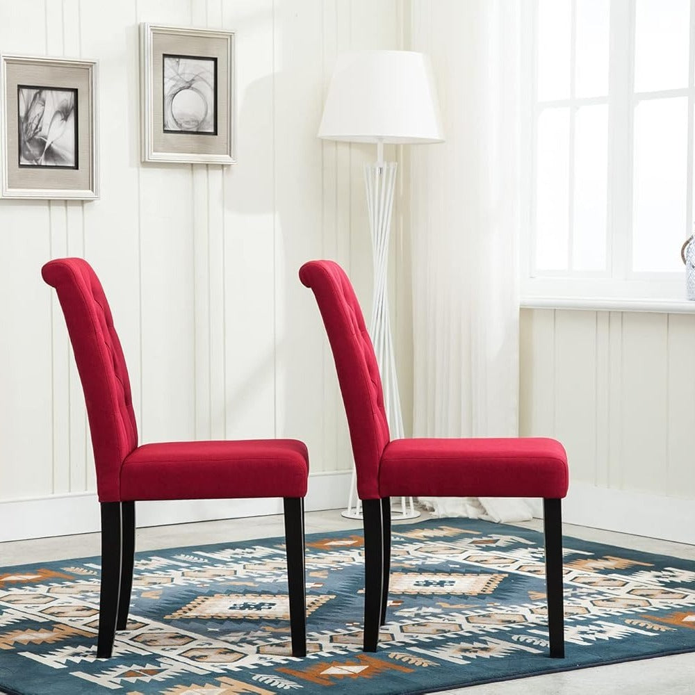 Dining Chair with Wood, Fabric Chairs of Solid Wood Legs - product gallery image 7