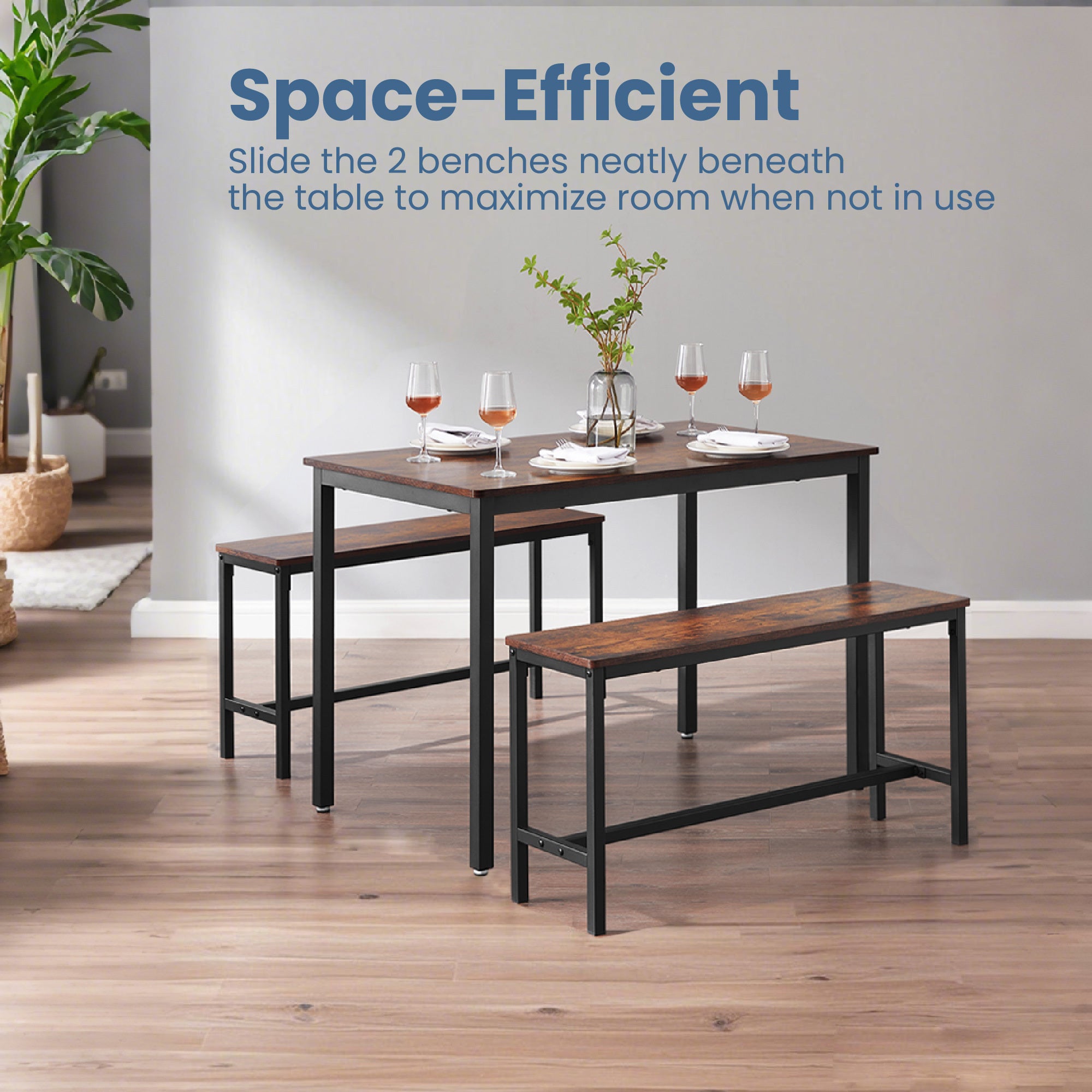 Dining Set with Space-Saving, Easy Assembly, Freestanding, 70 cm - product gallery image 10