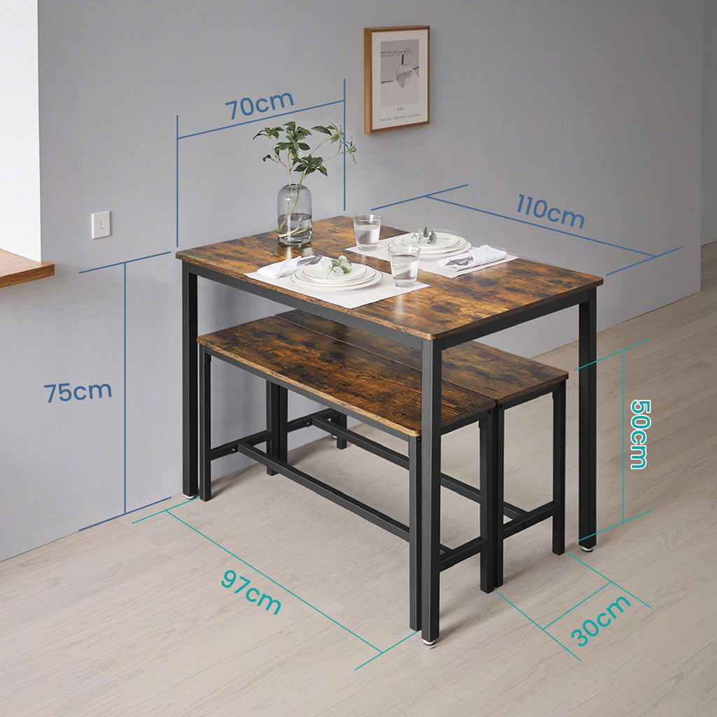 Dining Set with Space-Saving, Easy Assembly, Freestanding, 70 cm - product gallery image 2