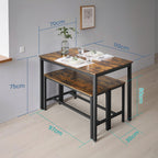 Dining Set with Space-Saving, Easy Assembly, Freestanding, 70 cm - product gallery image 2