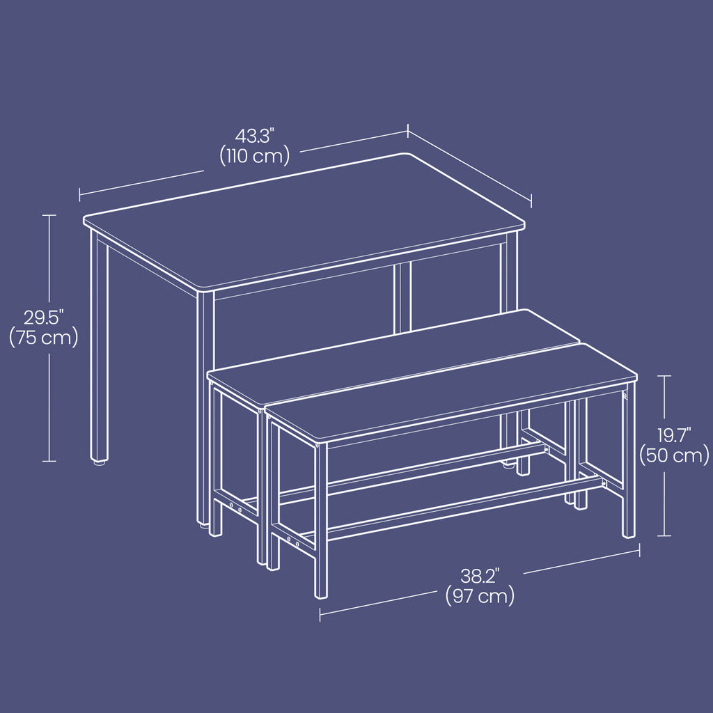Dining Set with Space-Saving, Easy Assembly, Freestanding, 70 cm - product gallery image 9