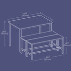 Dining Set with Space-Saving, Easy Assembly, Freestanding, 70 cm - product gallery image 9