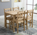 Dining Table Set with Easy Assembly, Wood, 4 Chairs - product gallery image 12