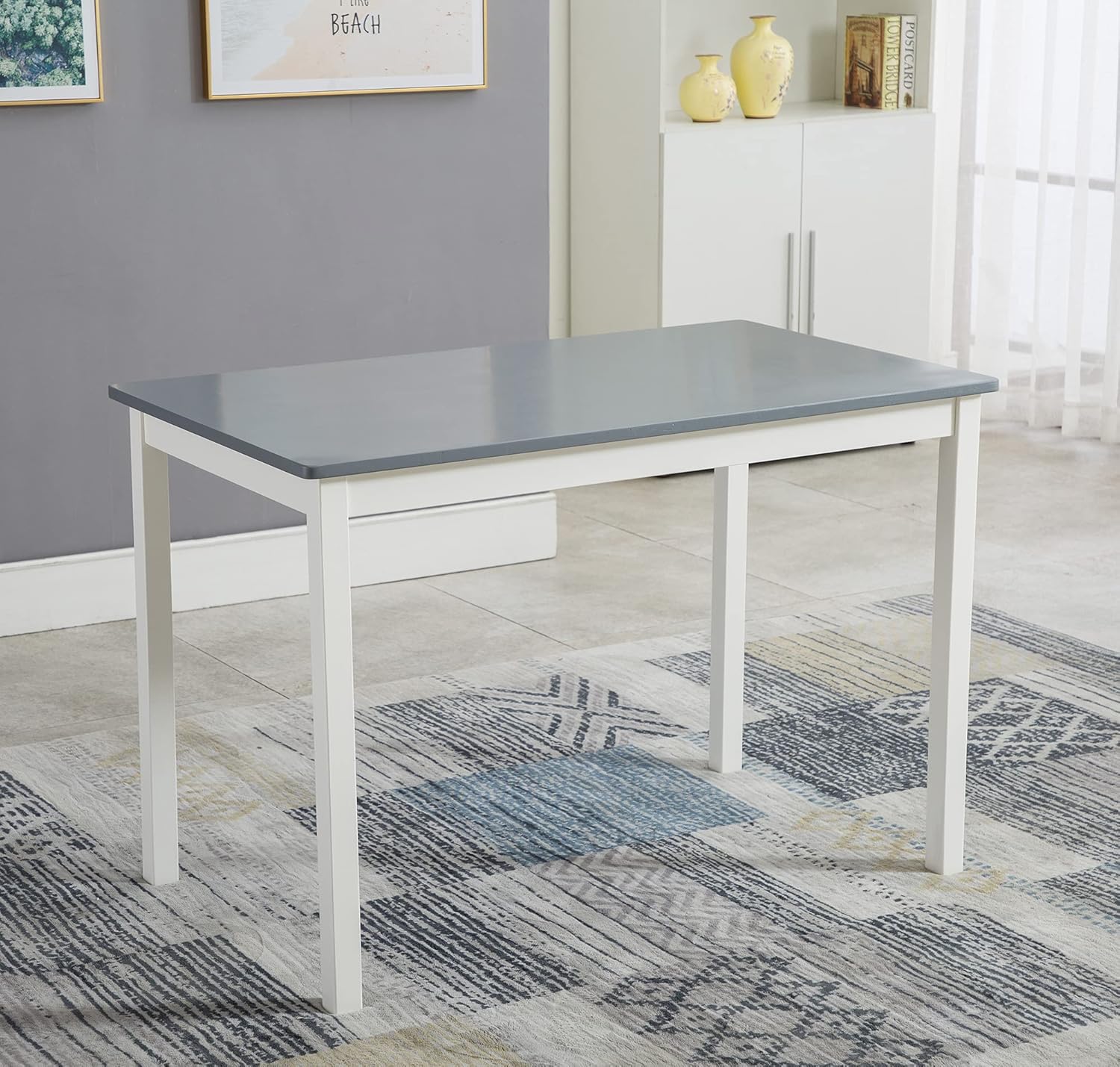 Dining Table Set with Easy Assembly, Wood, 4 Chairs - product gallery image 14
