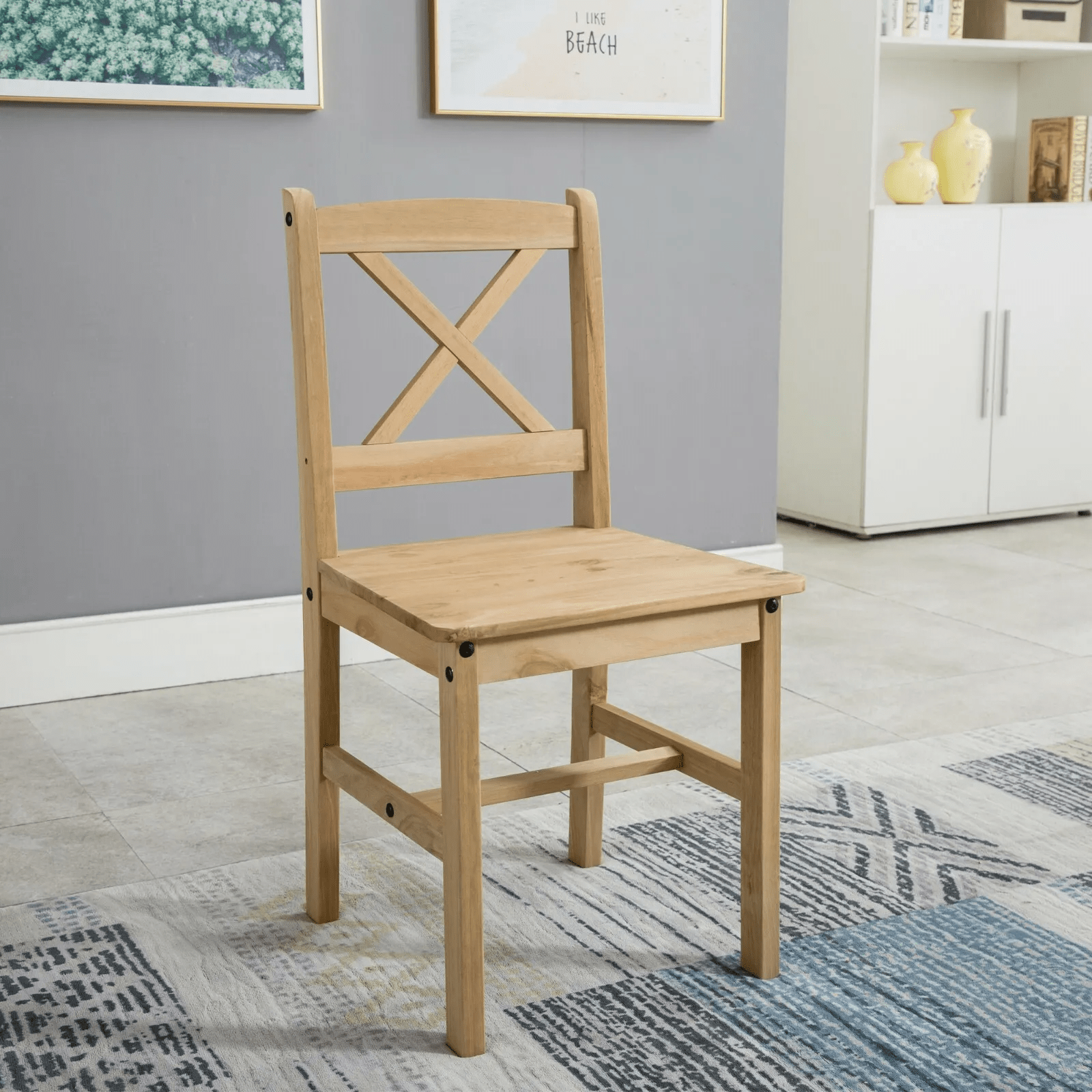 Dining Table Set with Easy Assembly, Wood, 4 Chairs - product gallery image 21